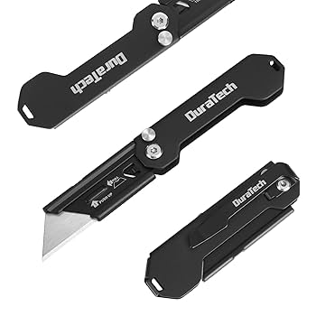 DURATECH 2-Pack Folding Utility Knife, Mini Box Cutter with